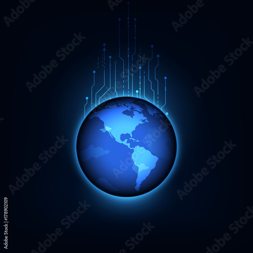 Globe on Eclipse Background Original Vector Illustration