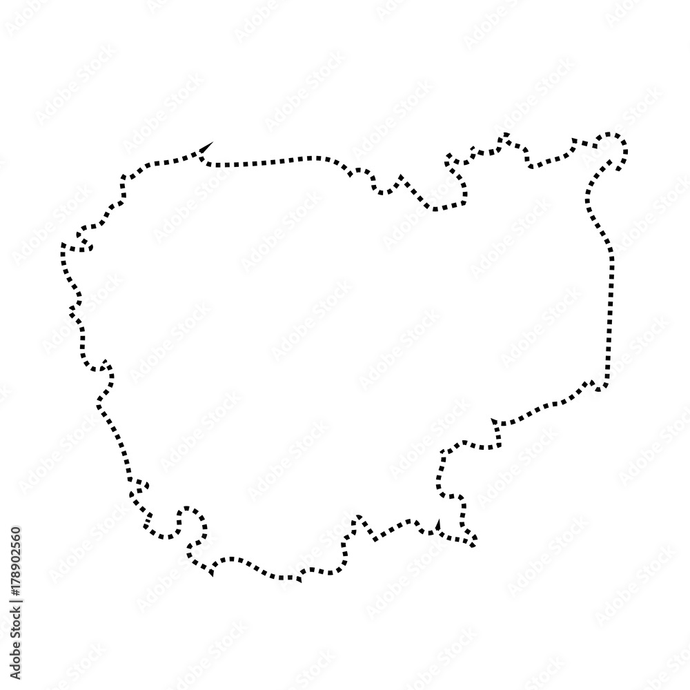 Cambodia outline map