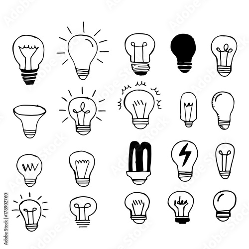 Hand drawn light bulbs