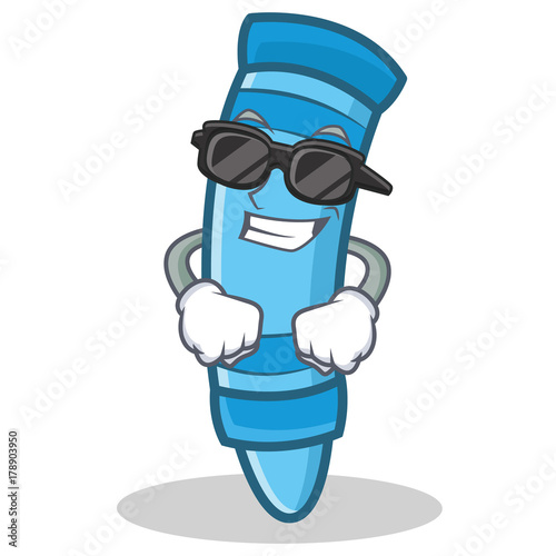 Super cool crayon character cartoon style