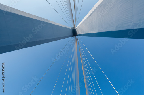 cable-stayed bridge closeup