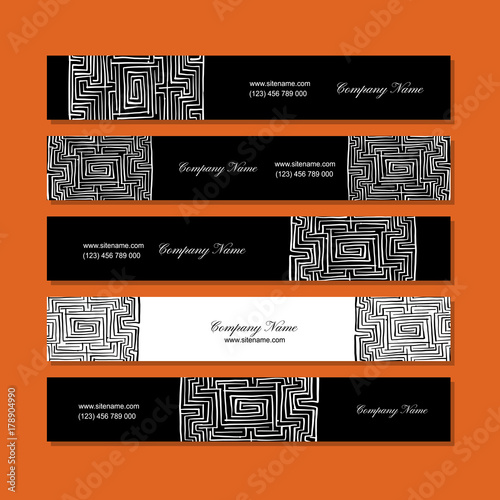 Banners design, labyrinth square