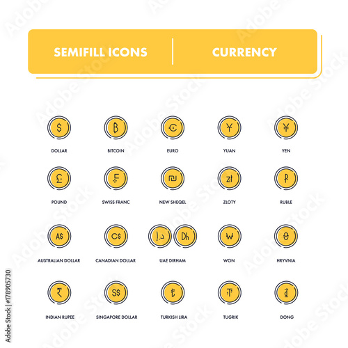  Line icons set. Currency