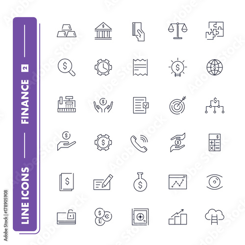  Line icons set. Finance 