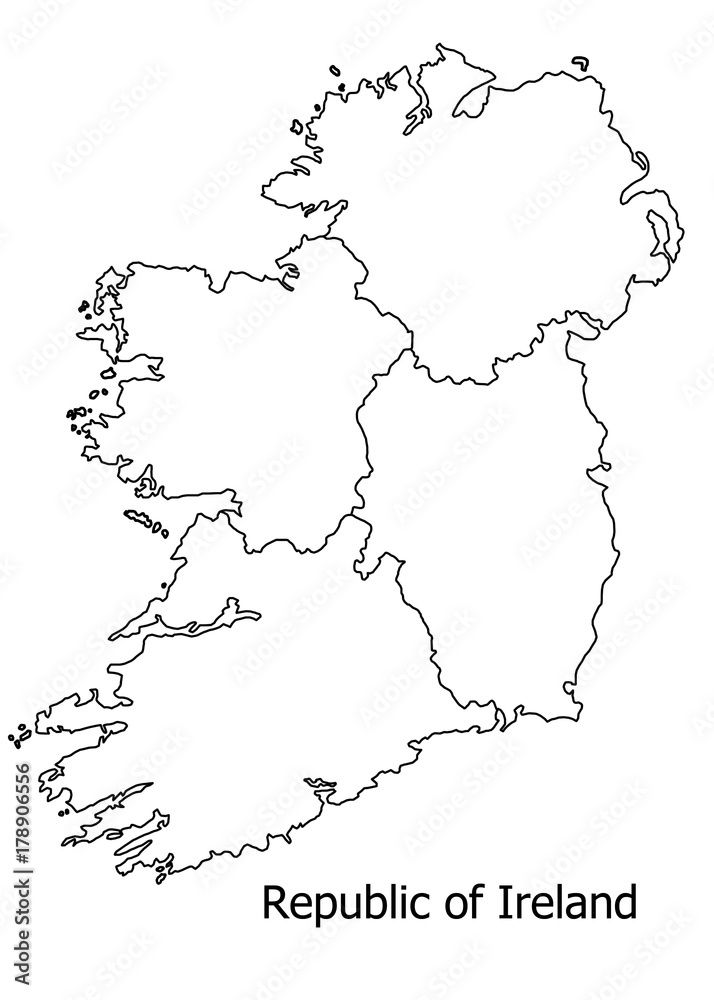 Obraz premium Republic of Ireland border on a white background circuit