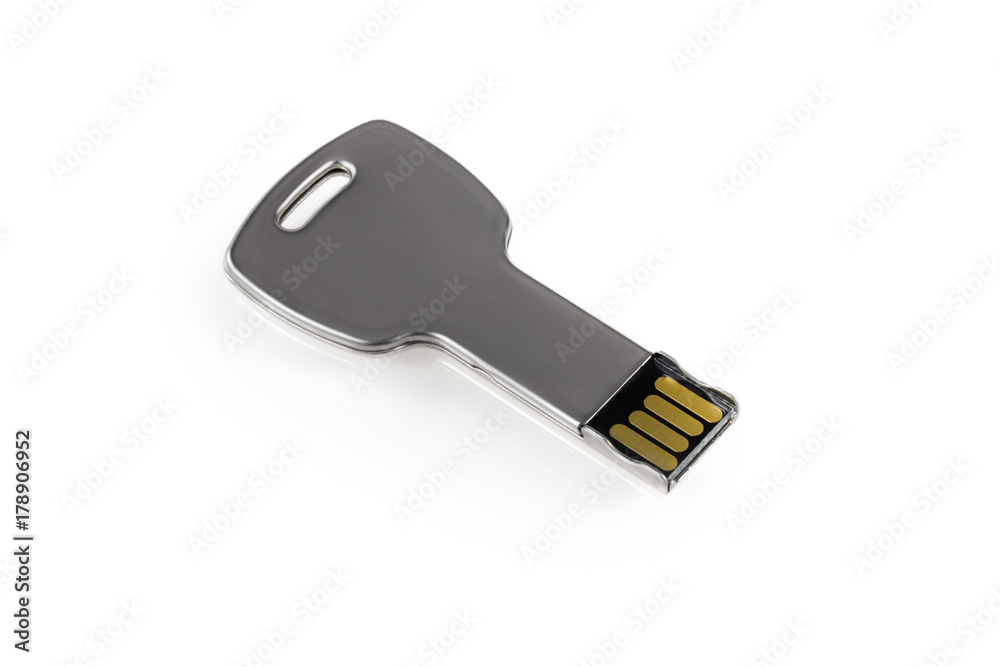 USB Key Flash drive with isolated white background USB Key Flash drive with isolated white background
