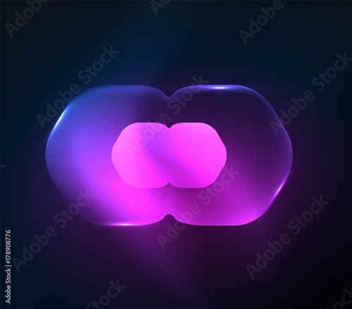 Blurred transparent hexagons on dark, digital abstract background