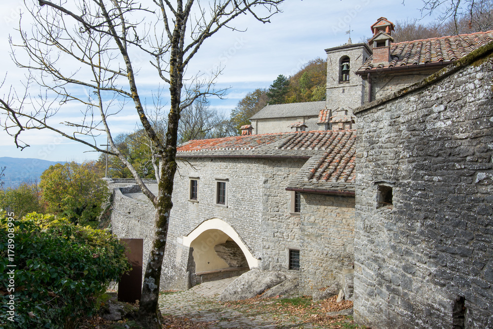 Sanctuary of La Verna in tuscany, italy. Monastery of St. Francis