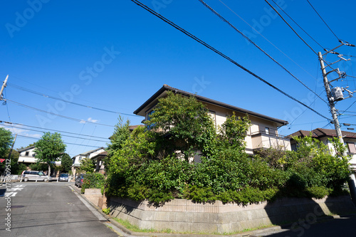夏の日本の住宅街
