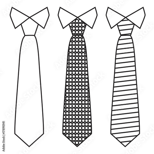 Vector Neck ties set with trendy line style.