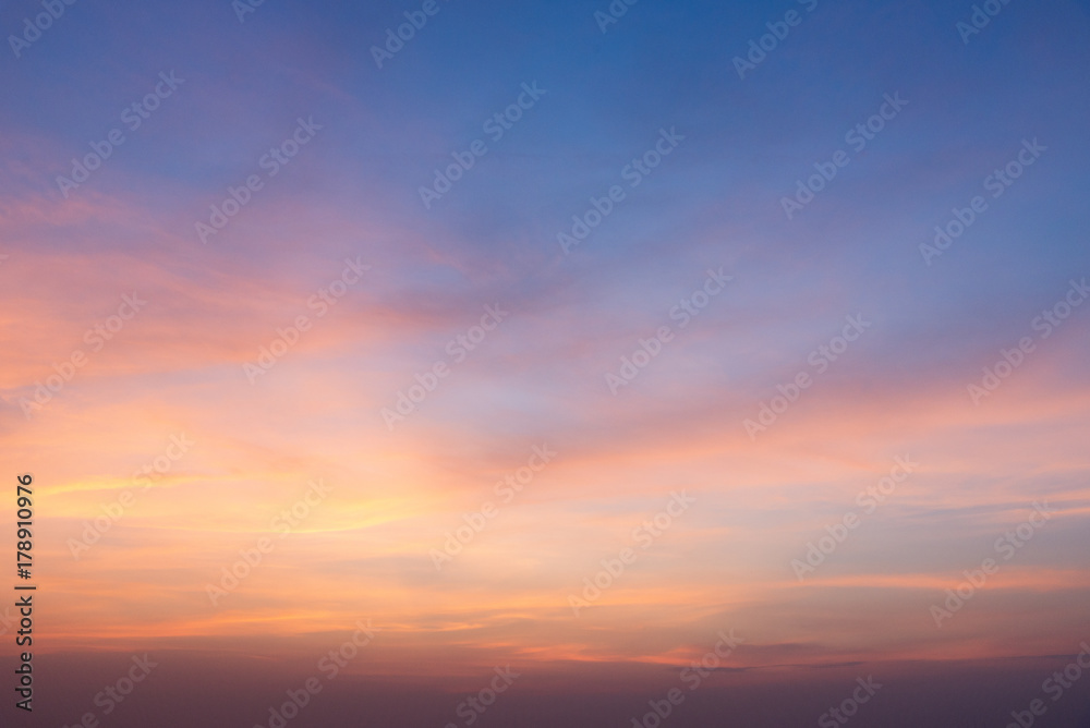Perfect sunset sky background.