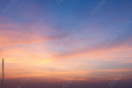 Perfect sunset sky background. © Hide_Studio