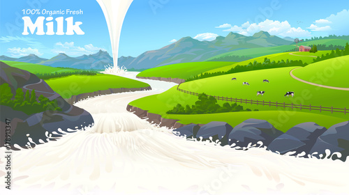 Milk poured from the heaven on earth