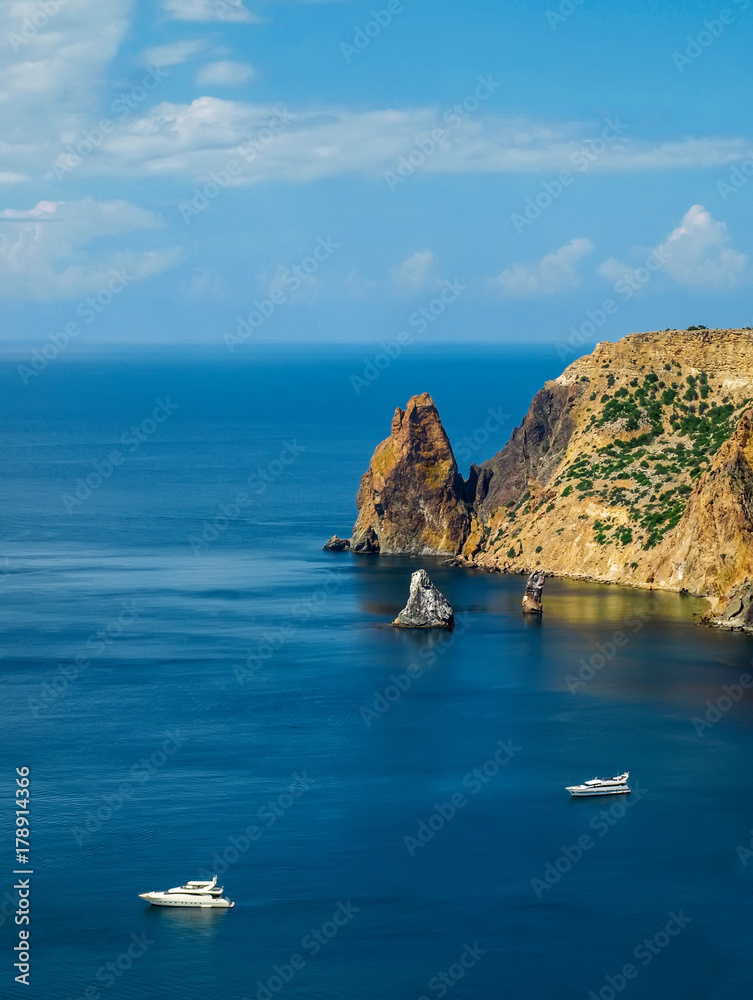 Fiolent , Crimea - cape on the Black Sea, the marine landscape