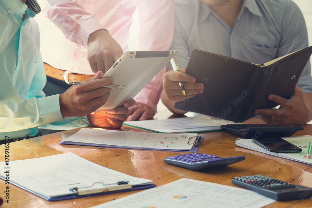 Business and finance concept of office working, Businessmen discussing analysis Chart Business and finance concept of office working, Businessmen discussing analysis Chart