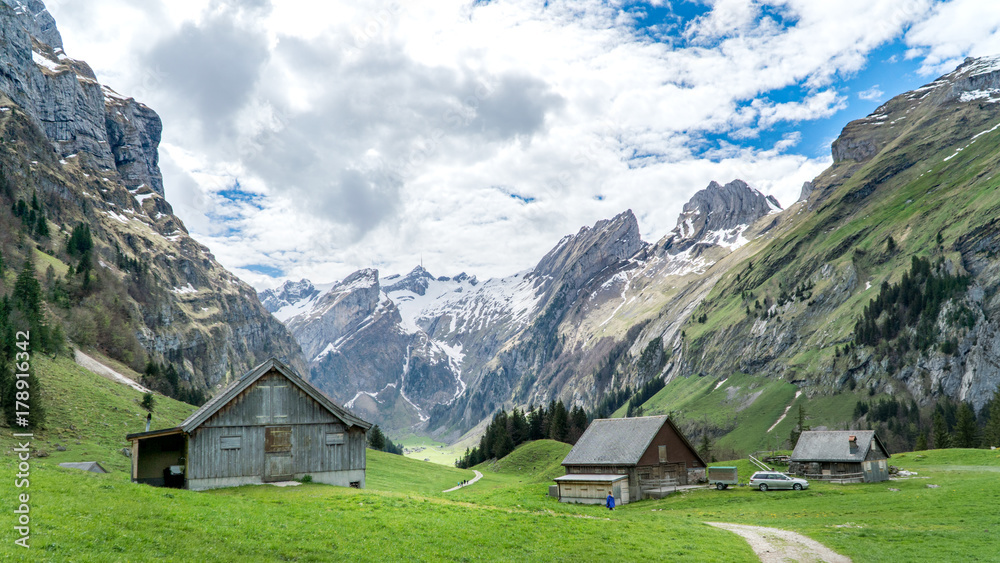 The Swiss Alps near Seealpsee lake, Appenzeller Land, Switzerland