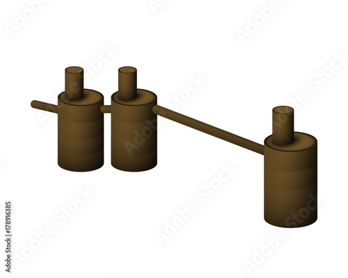 Underground septic tank. System header to drain sewage.
