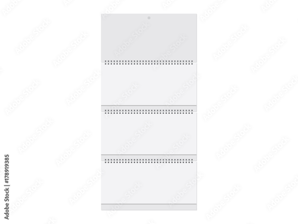 A white paper calendar. Mock Up Vector Template A white paper calendar. Mock Up Vector Template