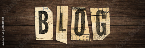 Blog - letters on wooden retro board