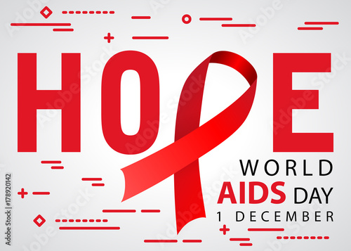 hope world aids day 1 december awareness tape icon