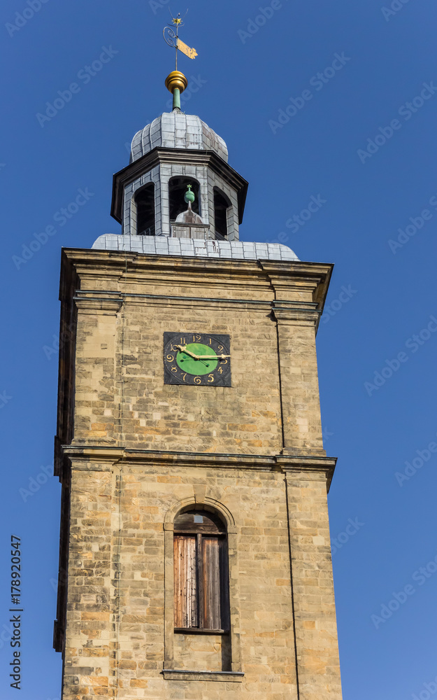 Church tower in the historic center of Goslar