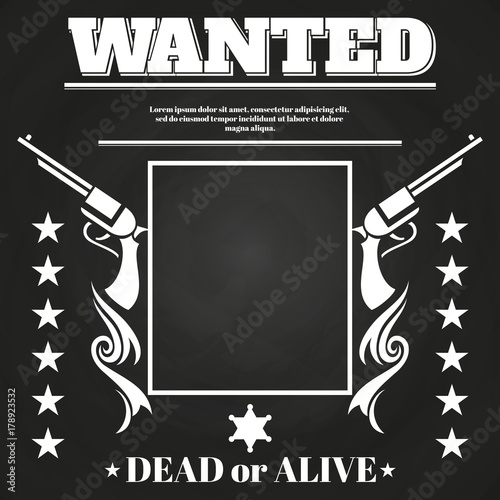 Wanted poster design with western elements