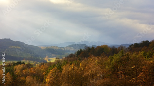 Autumn view of landscape, countryside Czech Republic.