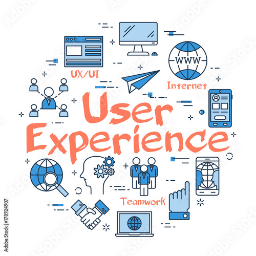 Blue round User Experience concept