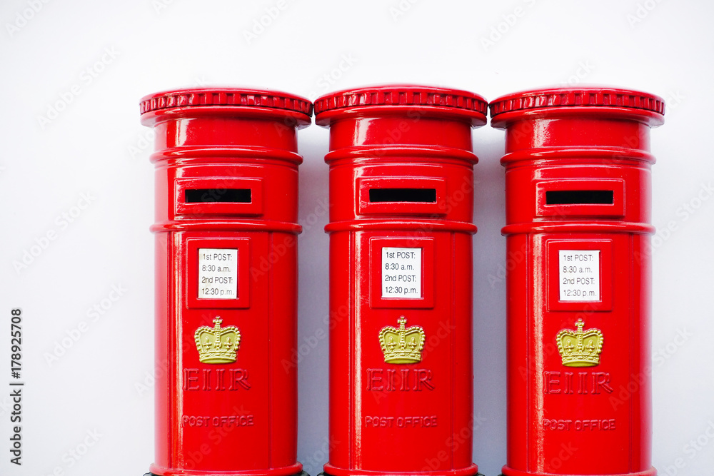 London post box isolated on white background London post box isolated on white background
