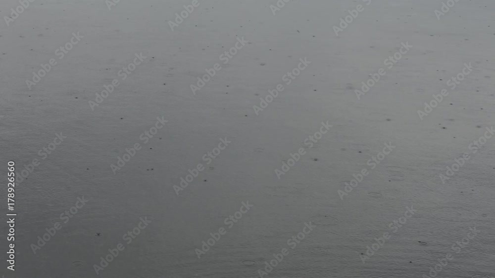 水面に落ちる雨 水面に落ちる雨