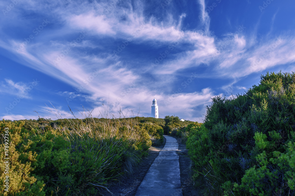 View of Bruny Island Lighthouse in Tasmania, Australia.
