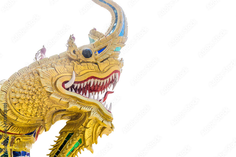Fototapeta premium Thai naga head isolated on white