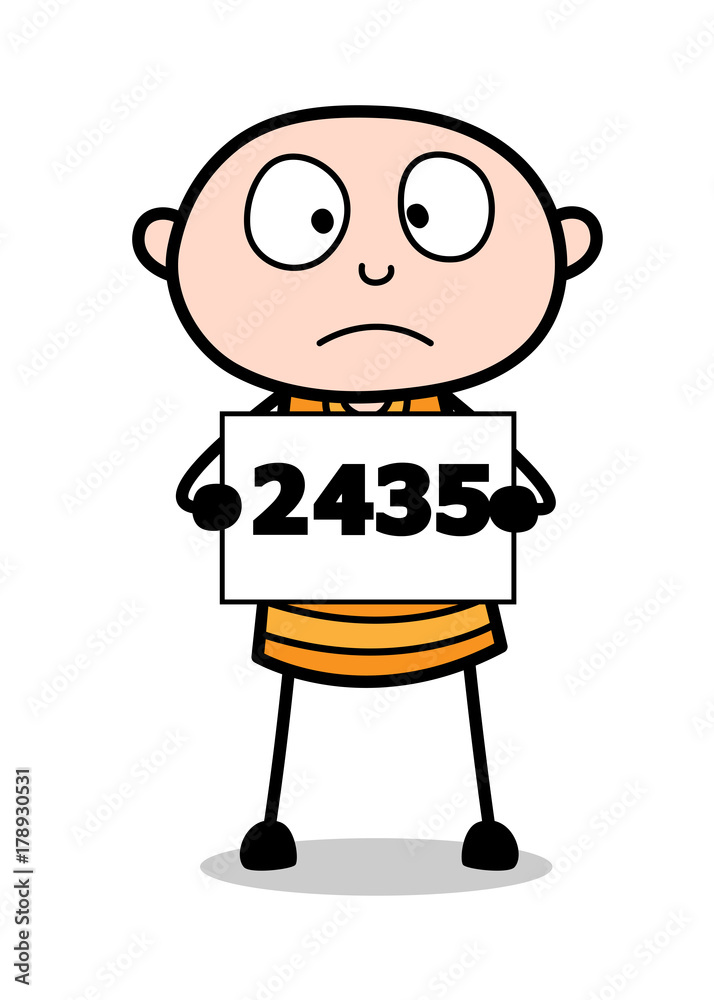 Cartoon Prisoner Identification Number Vector Cartoon Prisoner Identification Number Vector