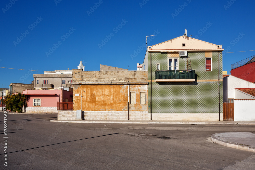 Lesina (Puglia, Italy) - View of the little village and its coloured houses Lesina (Puglia, Italy) - View of the little village and its coloured houses