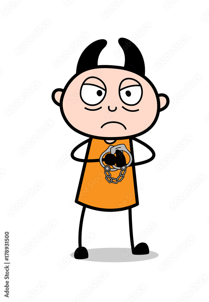 Angry Face with Horns - Cartoon Gangster Vector Illustration Angry Face with Horns - Cartoon Gangster Vector Illustration
