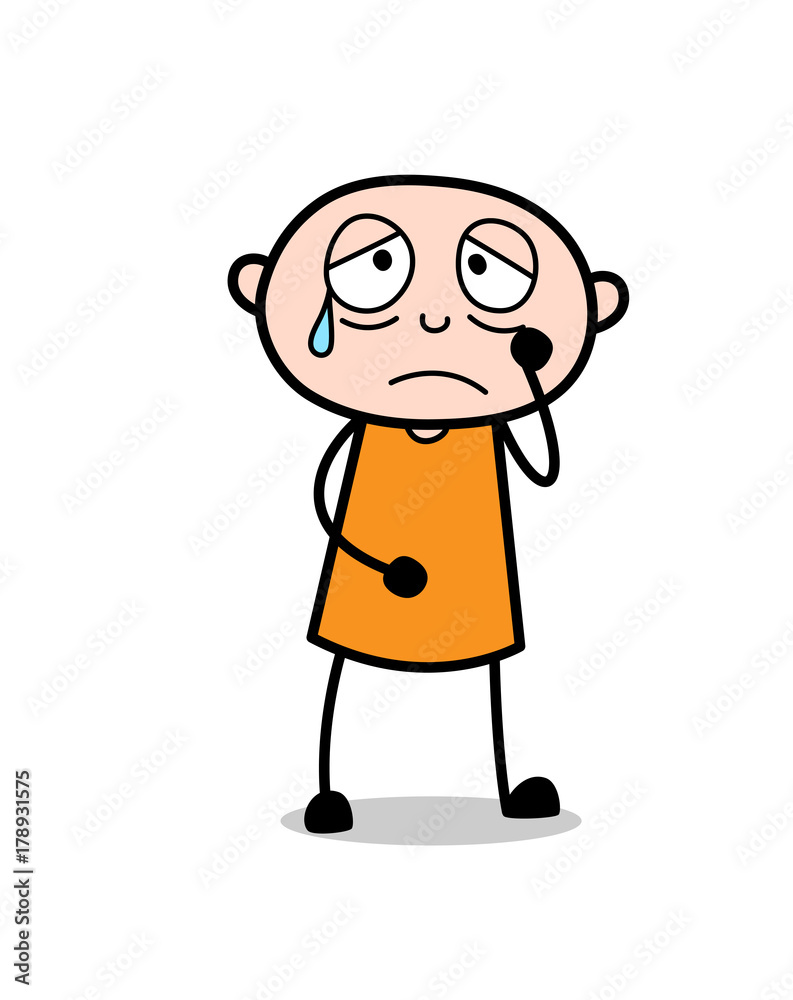 Sad Face - Cartoon Criminal Vector Illustration