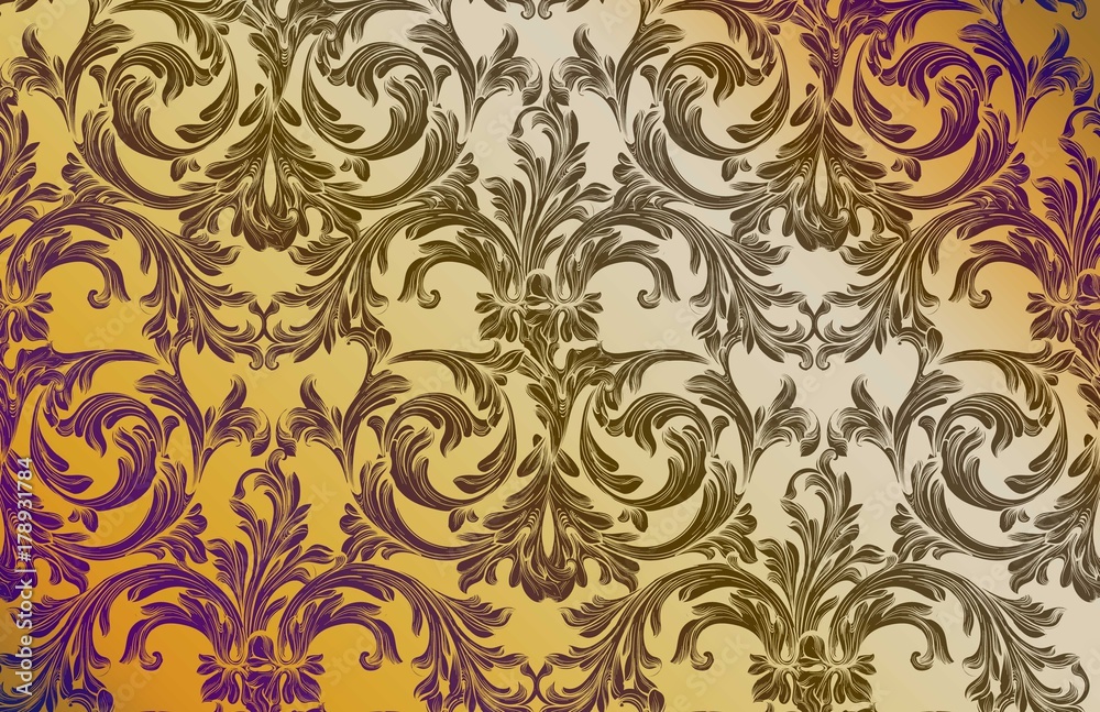 Baroque pattern background. Ornament Decor for invitation, wedding, greeting cards. Vector illustrations