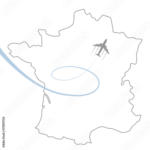 eiffel tower and map on white