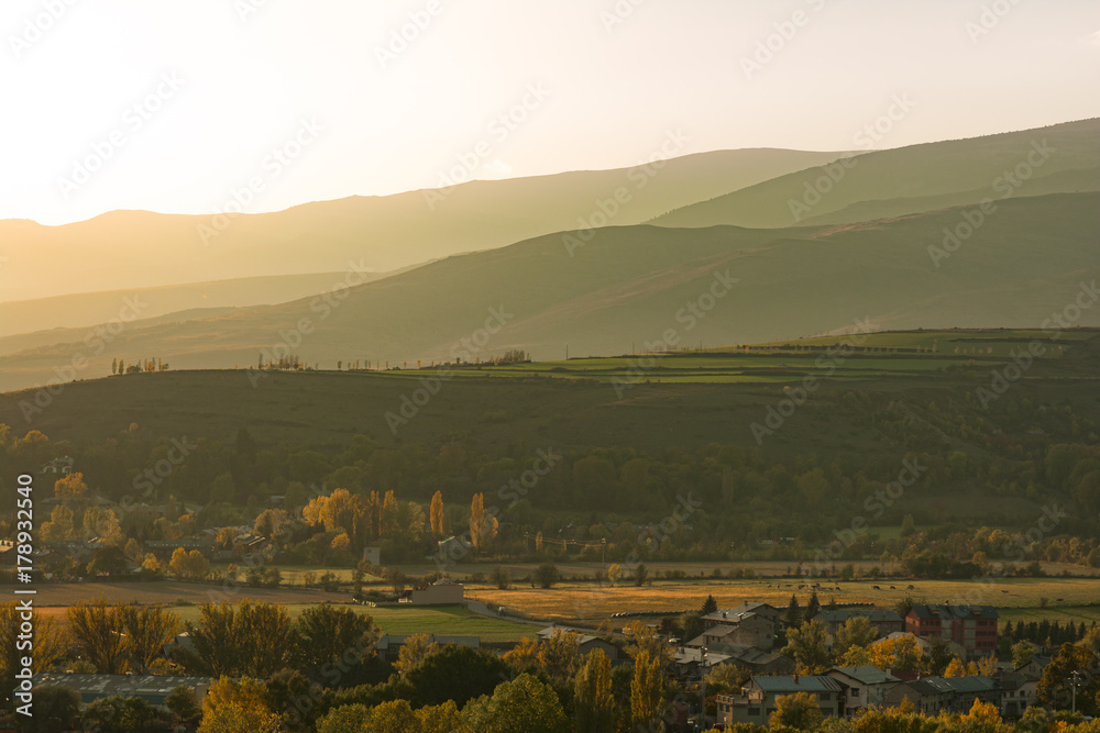 Beautiful Pyrinees mountain landscape at the golden hour Beautiful Pyrinees mountain landscape at the golden hour