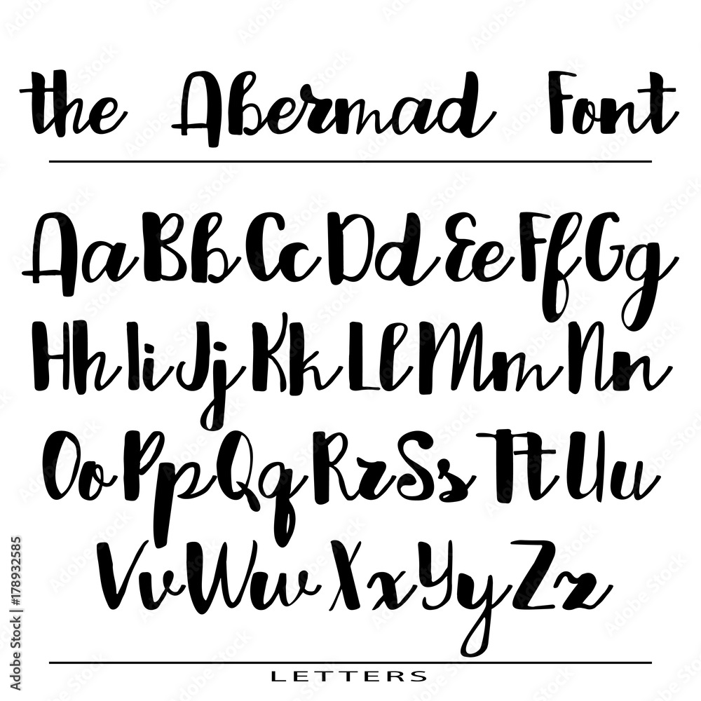 Hand drawn vector alphabet. Calligraphy letters for your design Hand drawn vector alphabet. Calligraphy letters for your design