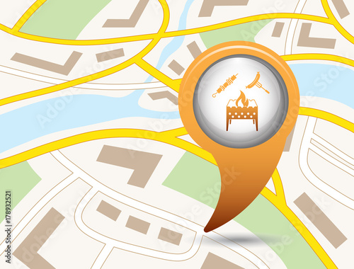 Brazier, kebab and sausage icon