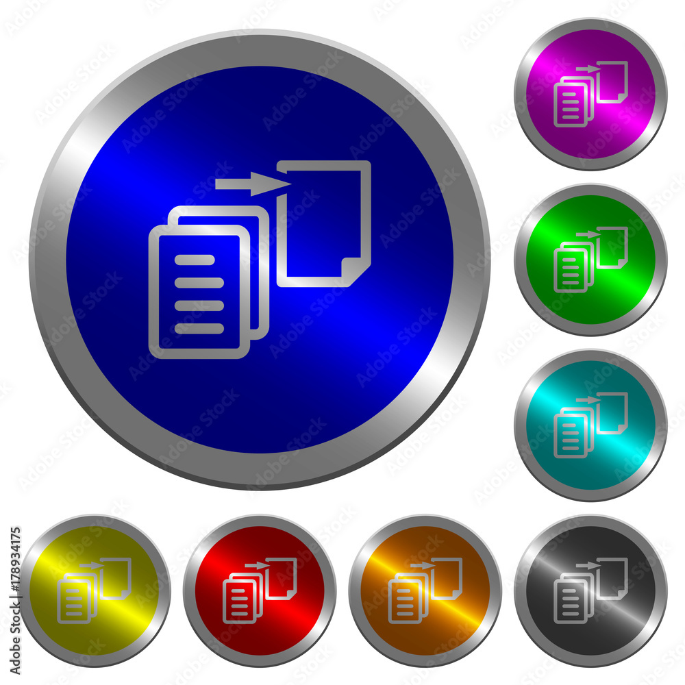 Move file luminous coin-like round color buttons