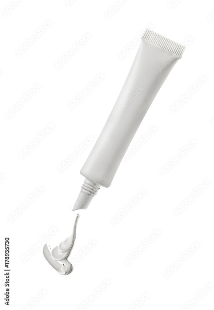 Cosmetic cream tube isolated on white Cosmetic cream tube isolated on white
