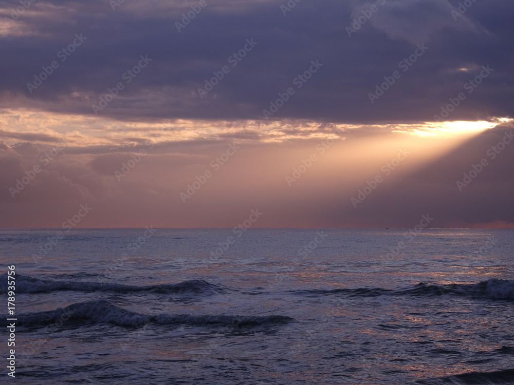 The coast of Benicasim at sunrise, Castellon