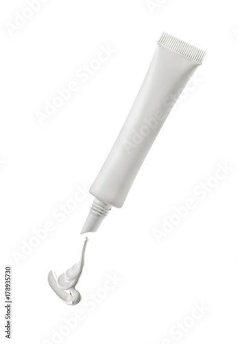 Cosmetic cream tube isolated on white 
