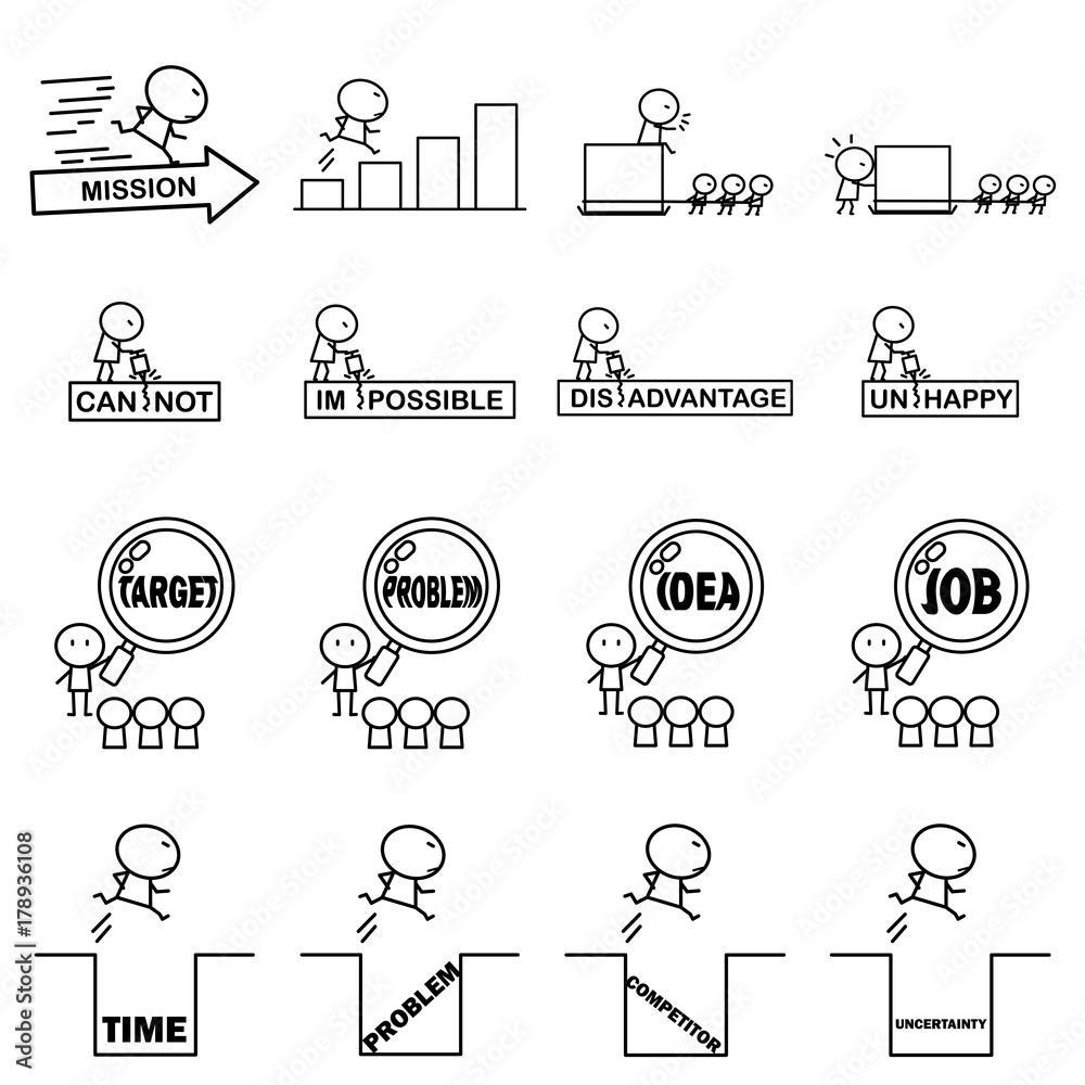 Set of Cartoon simple line charactor in variety action of Business idea concept for vector graphic design3 Set of Cartoon simple line charactor in variety action of Business idea concept for vector graphic design3