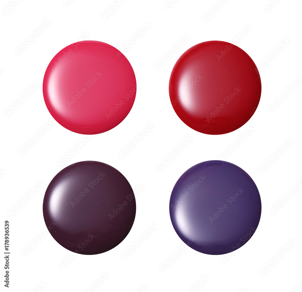 Set of nail polish isolated on white Set of nail polish isolated on white
