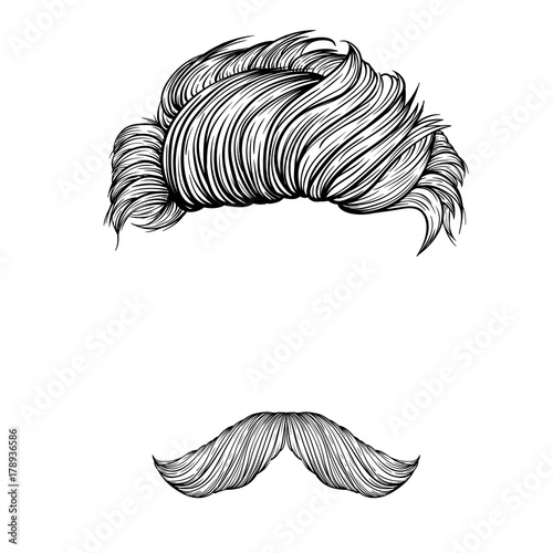 Mustache and hair style set