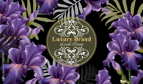 Luxury card with flowers Vector. Beautiful illustration for brand book, busin...