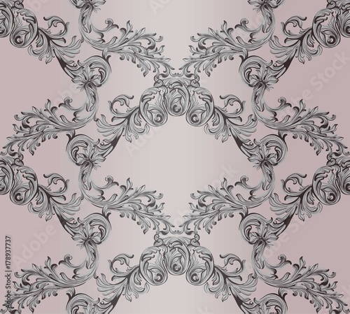 Baroque damask background. Ornament Decor for invitation, wedding, greeting cards. Vector illustrations